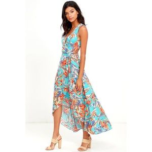 Lulus Floral Print Wrap Dress